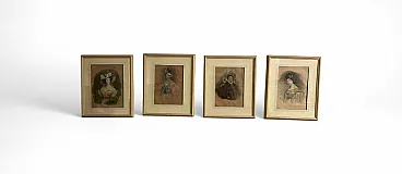 4 Stagioni di Henri Grevedon, litografie acquerellate, '800