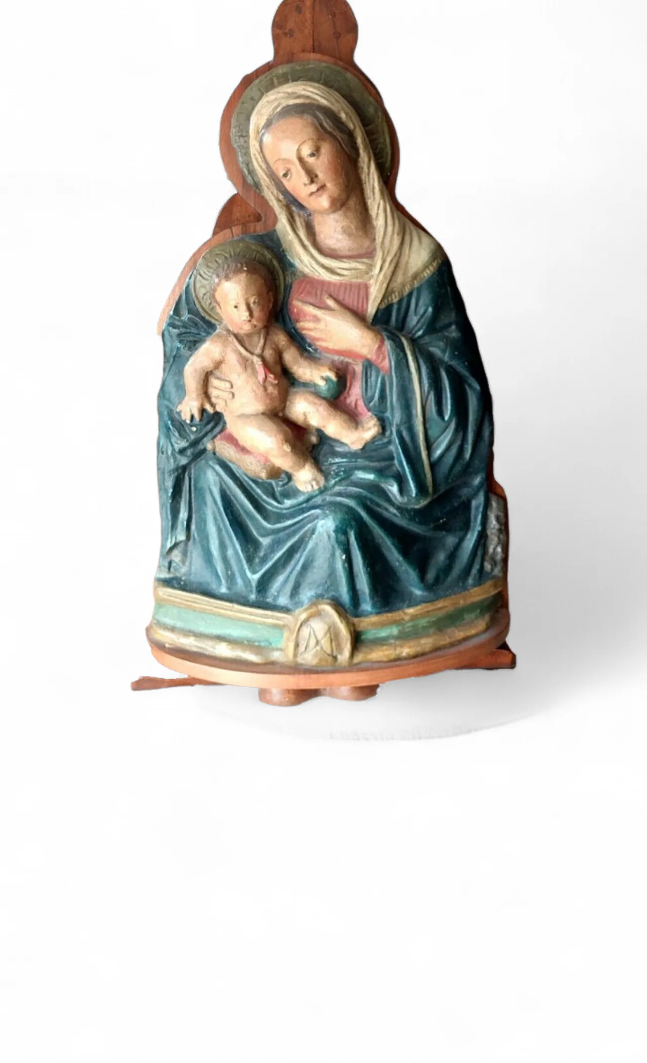 Madonna del latte, scultura altorilievo in cartapesta policroma, '600 17