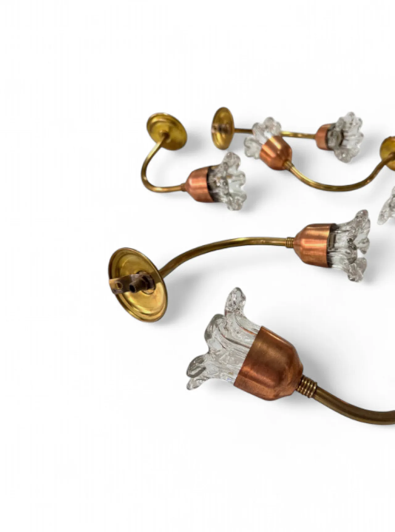 6 Brass and copper wall sconces, 1950s 7