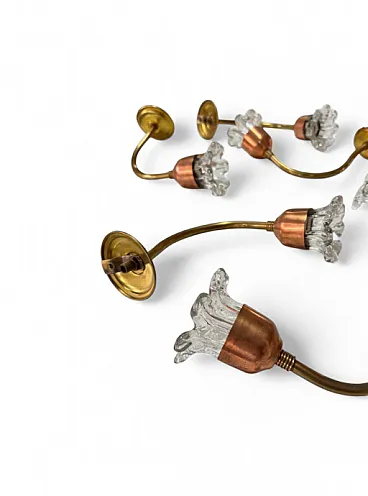 6 Brass and copper wall sconces, 1950s