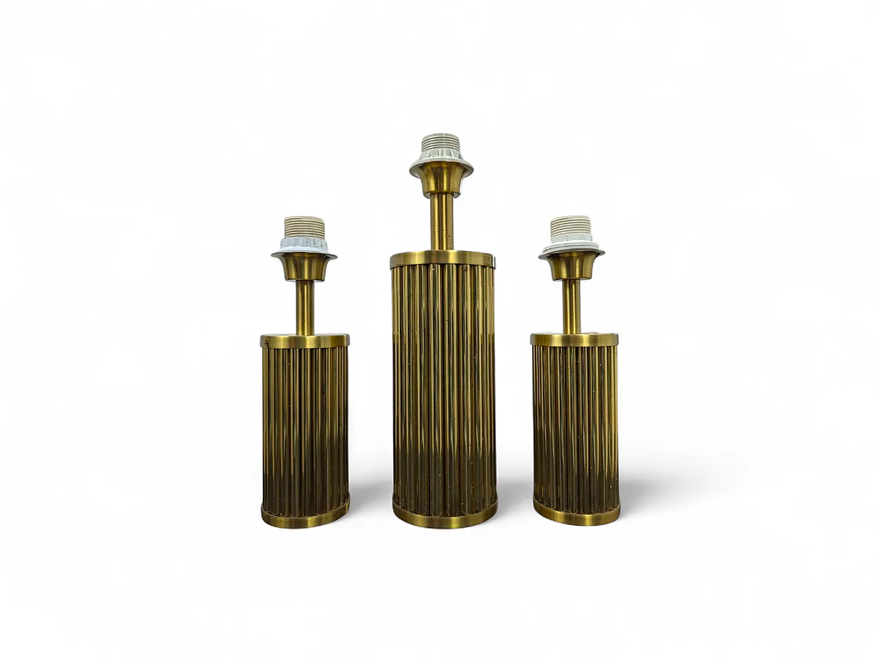 3 brass table lamps, 1970s 10