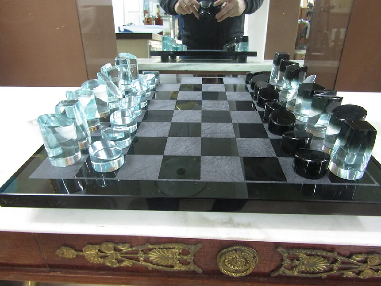 Chessboard in crystal by Berlini Milano, 20th century 2