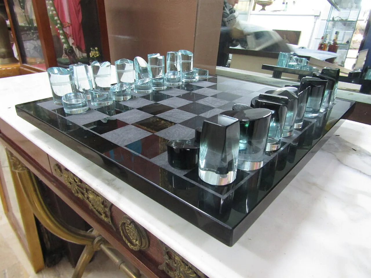 Chessboard in crystal by Berlini Milano, 20th century 3
