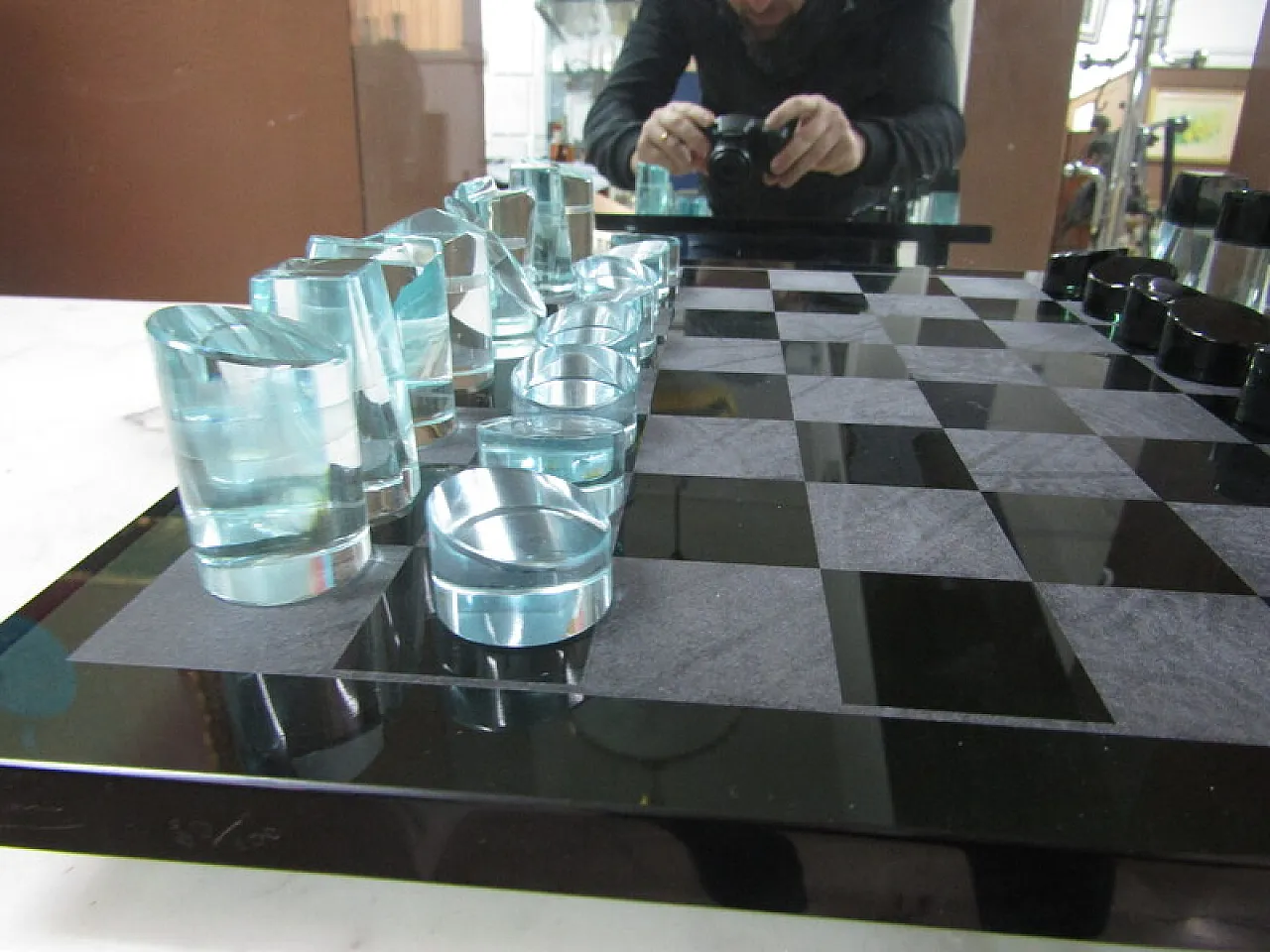 Chessboard in crystal by Berlini Milano, 20th century 5