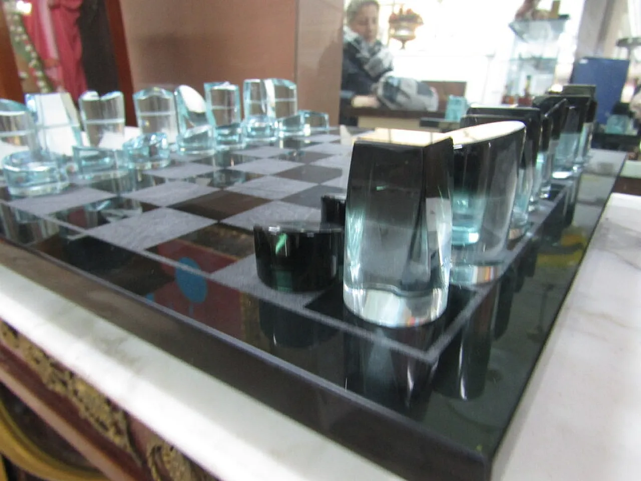 Chessboard in crystal by Berlini Milano, 20th century 6