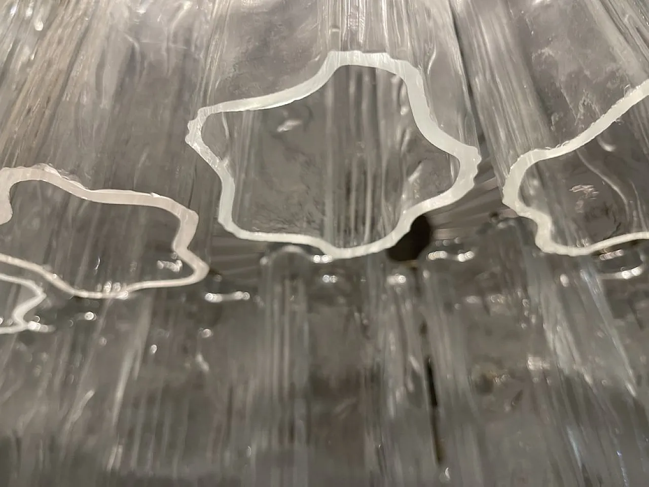 Tronchi Tube chandelier in Murano glass by Paolo Venini, 1980s 10