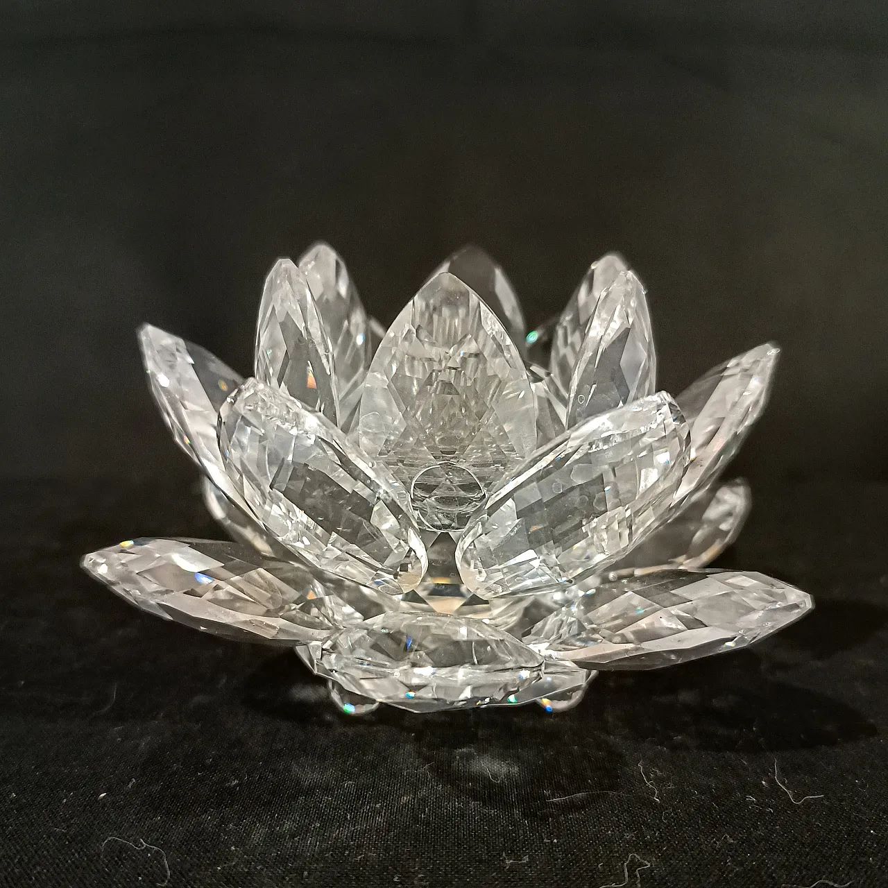 Swarovski 010001 Candle Holder Ninfea Waterlily Silver Crystal, 2000s 1