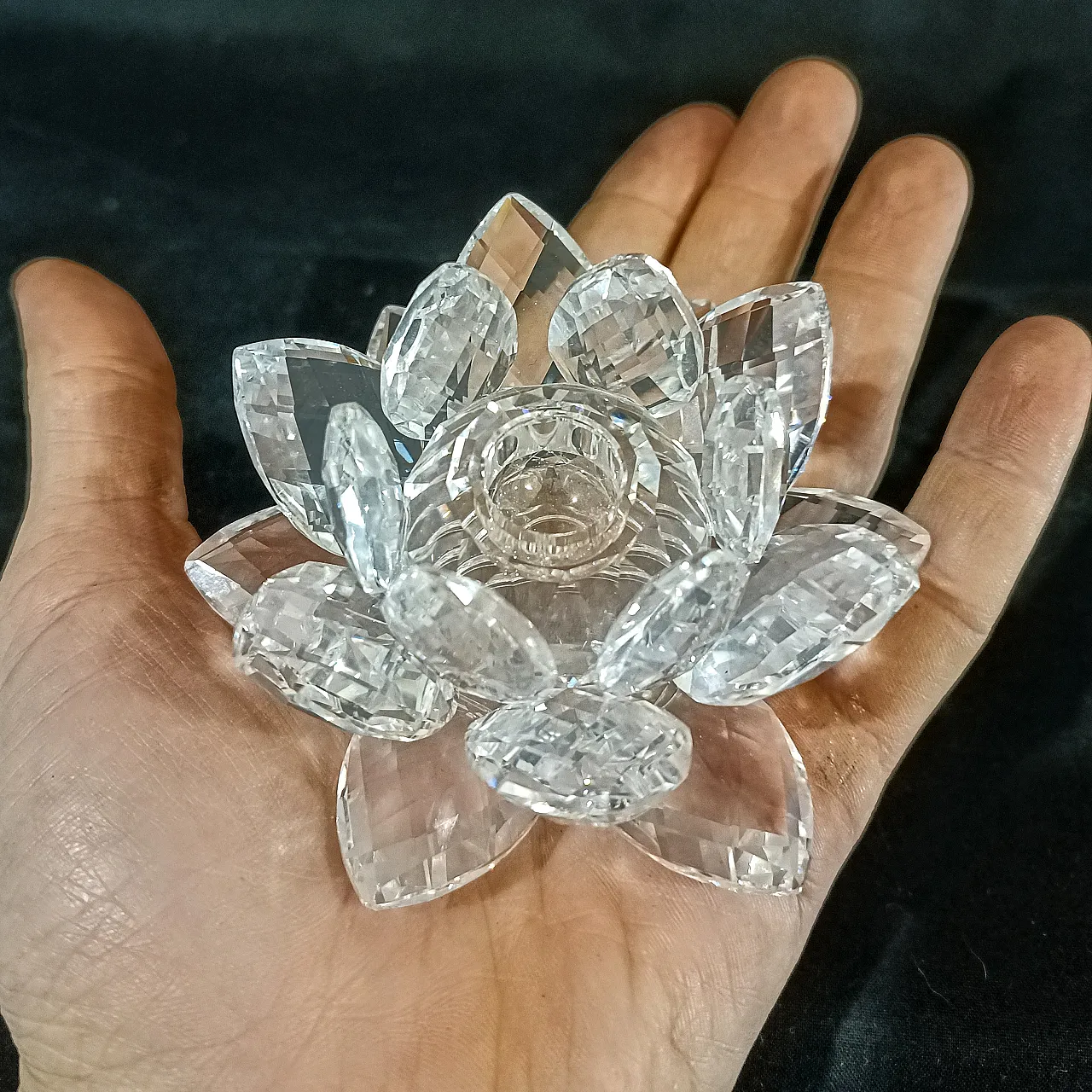 Swarovski 010001 Candle Holder Ninfea Waterlily Silver Crystal, 2000s 6