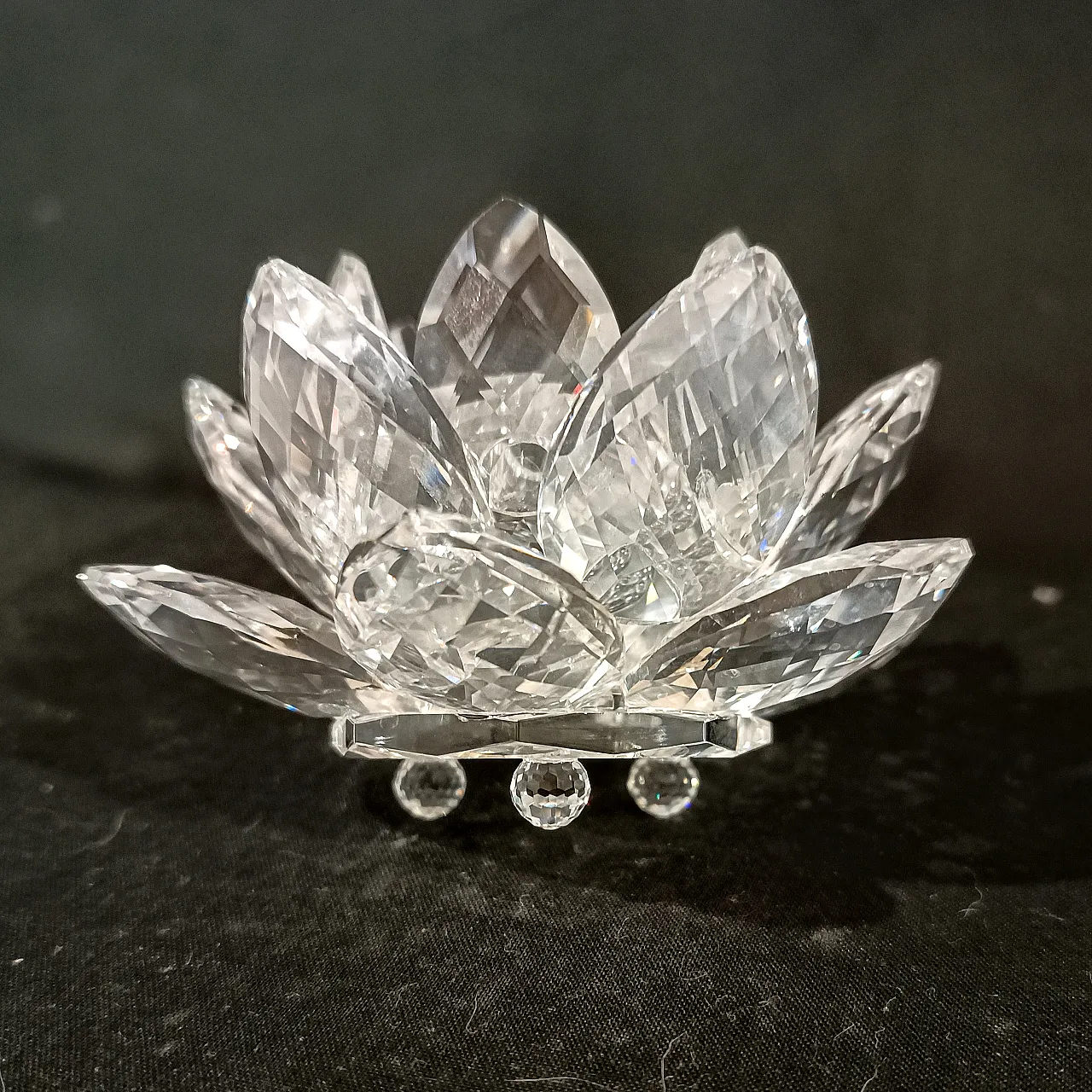 Swarovski 010001 Candle Holder Ninfea Waterlily Silver Crystal, 2000s 9