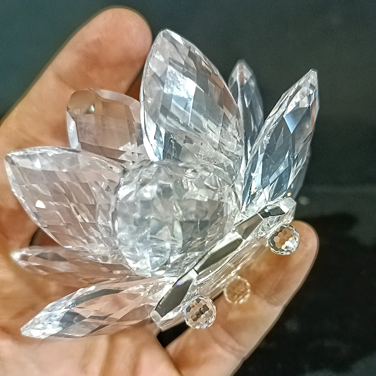 Swarovski 010001 Candle Holder Ninfea Waterlily Silver Crystal, 2000s 10