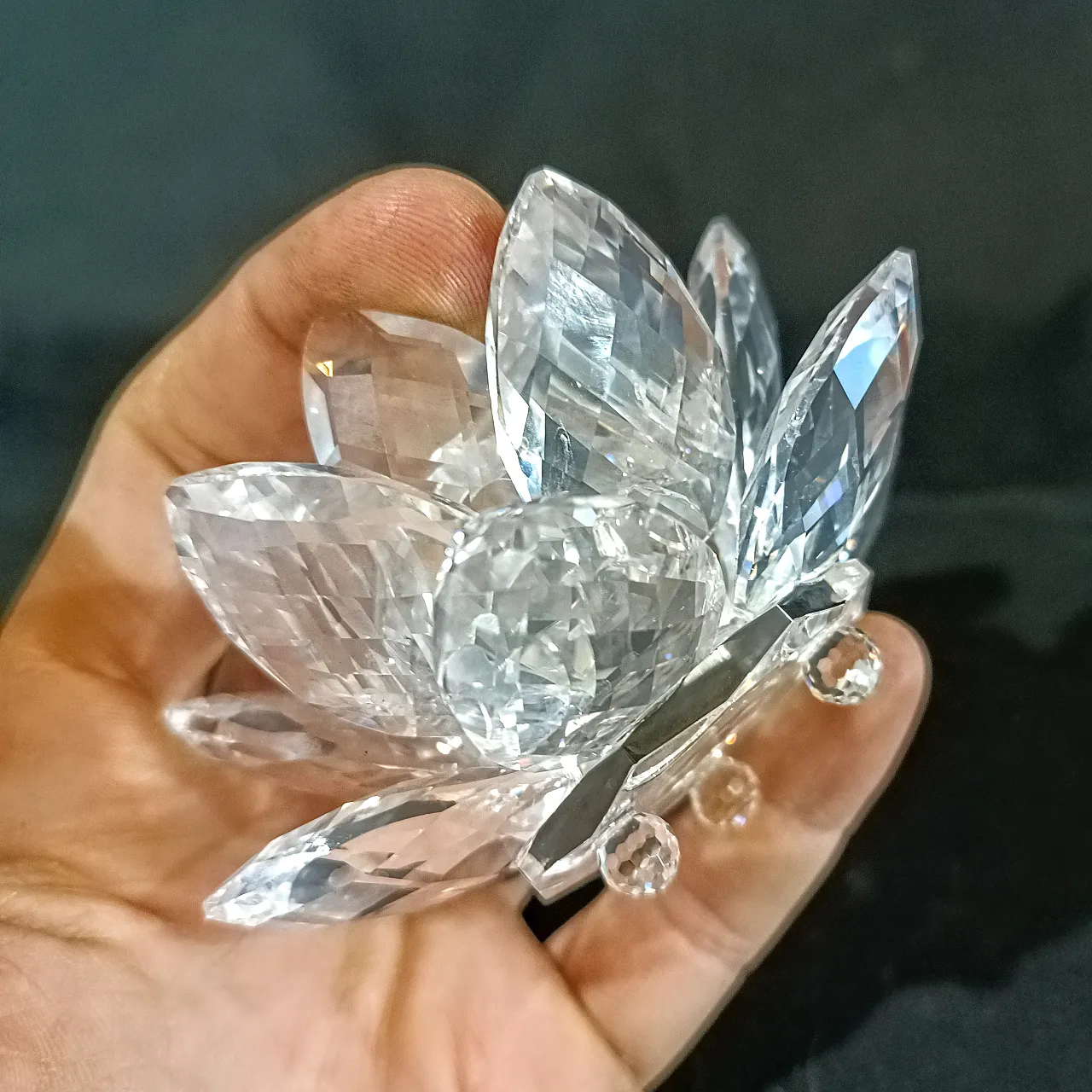 Swarovski 010001 Candle Holder Ninfea Waterlily Silver Crystal, 2000s 11