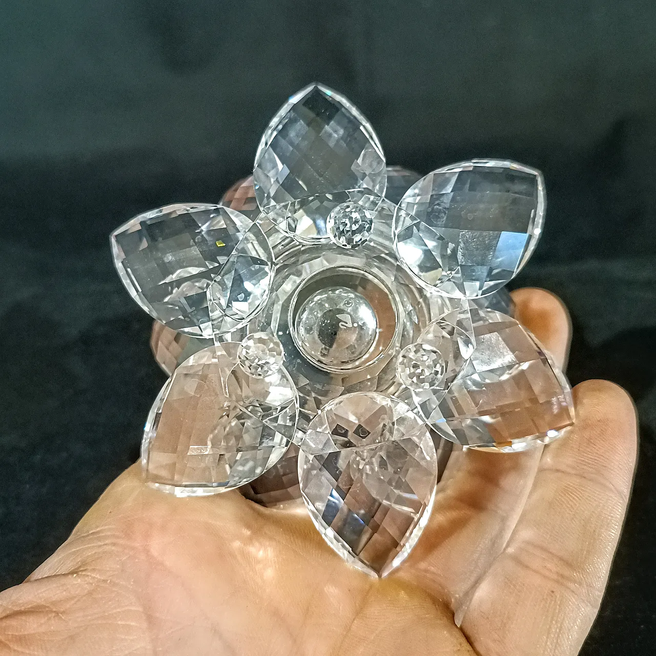 Swarovski 010001 Candle Holder Ninfea Waterlily Silver Crystal, 2000s 12