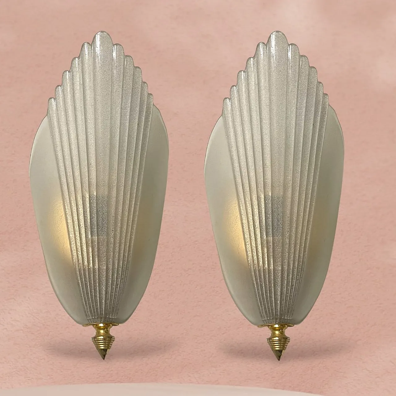 Pair of Murano glass sconces by F.Fabbian, 1970s 2