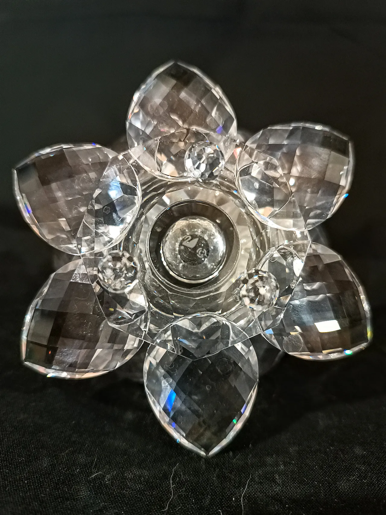 Swarovski 010001 Candle Holder Ninfea Waterlily Silver Crystal, 2000s 15