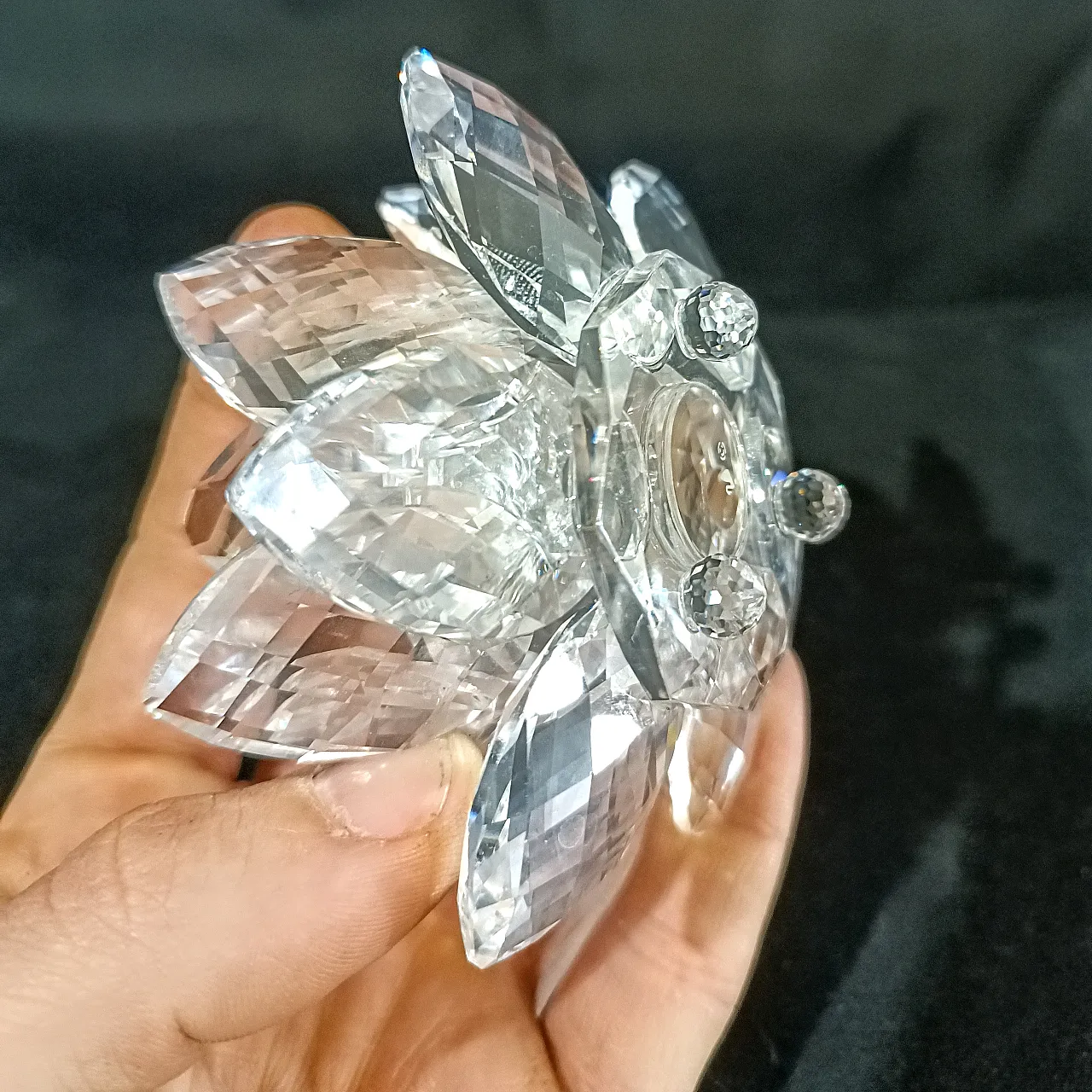 Swarovski 010001 Candle Holder Ninfea Waterlily Silver Crystal, 2000s 18