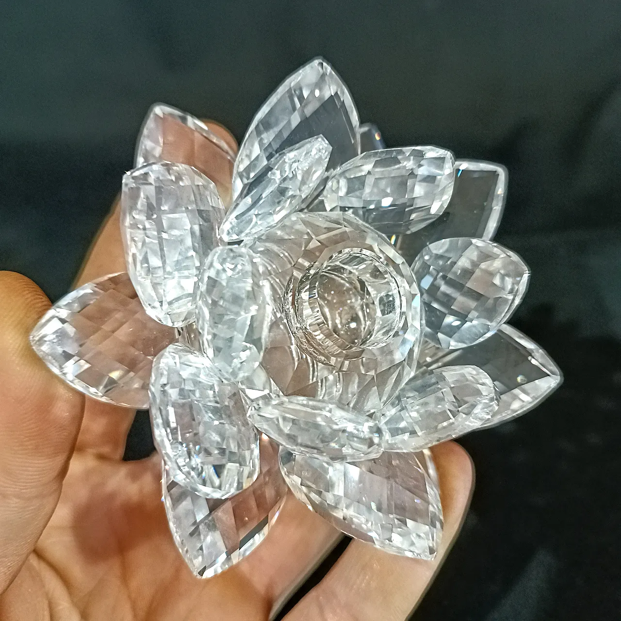 Swarovski 010001 Candle Holder Ninfea Waterlily Silver Crystal, 2000s 20