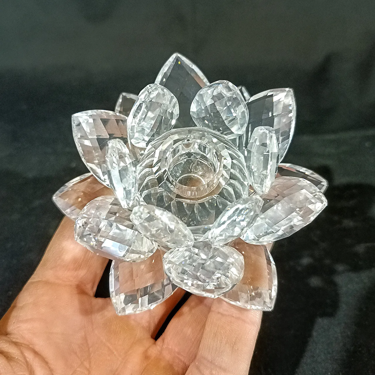 Swarovski 010001 Candle Holder Ninfea Waterlily Silver Crystal, 2000s 22