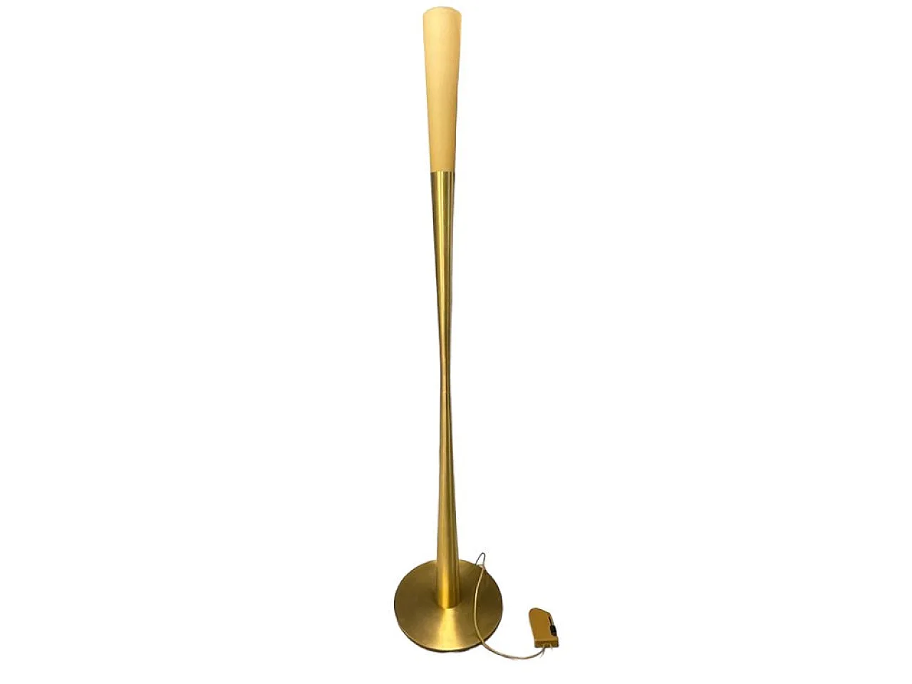 Flûte floor lamp in satin brass, 1980s 5
