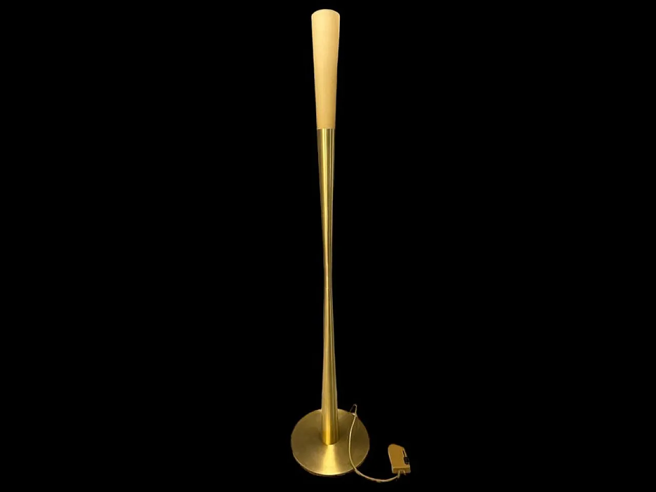 Flûte floor lamp in satin brass, 1980s 9