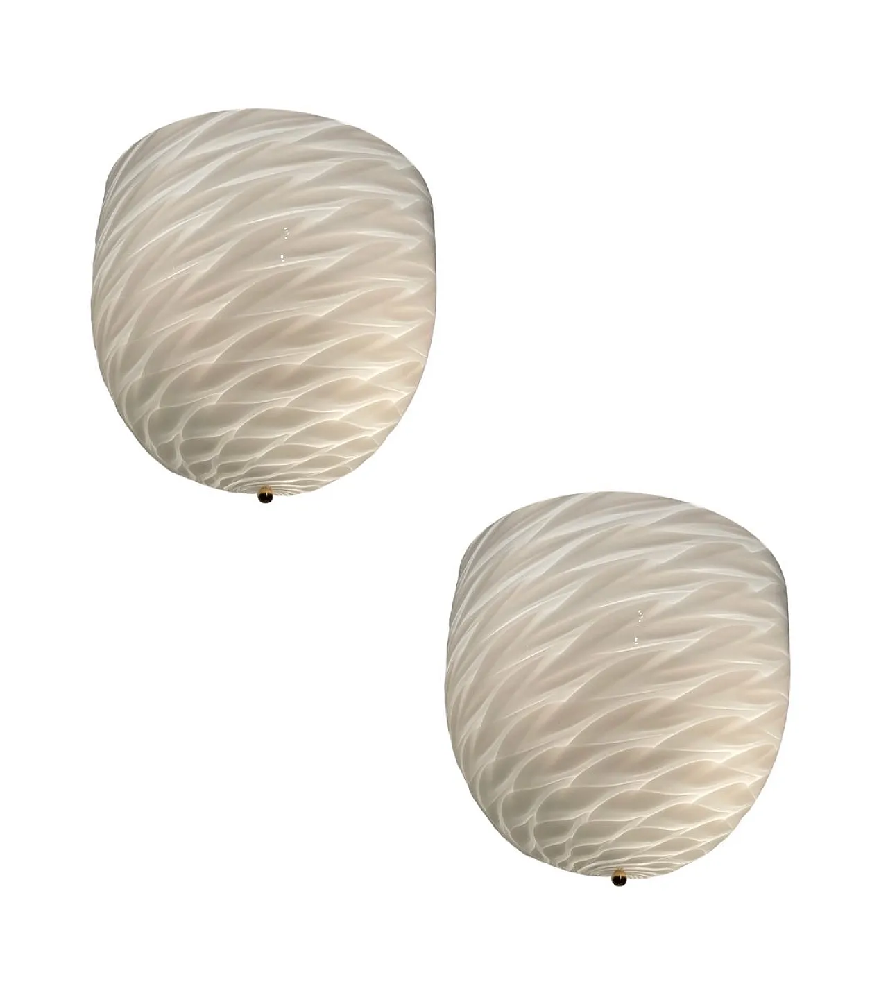 Pair of White Murano Glass Sconces by Diaz De Santillana, 1970s 1