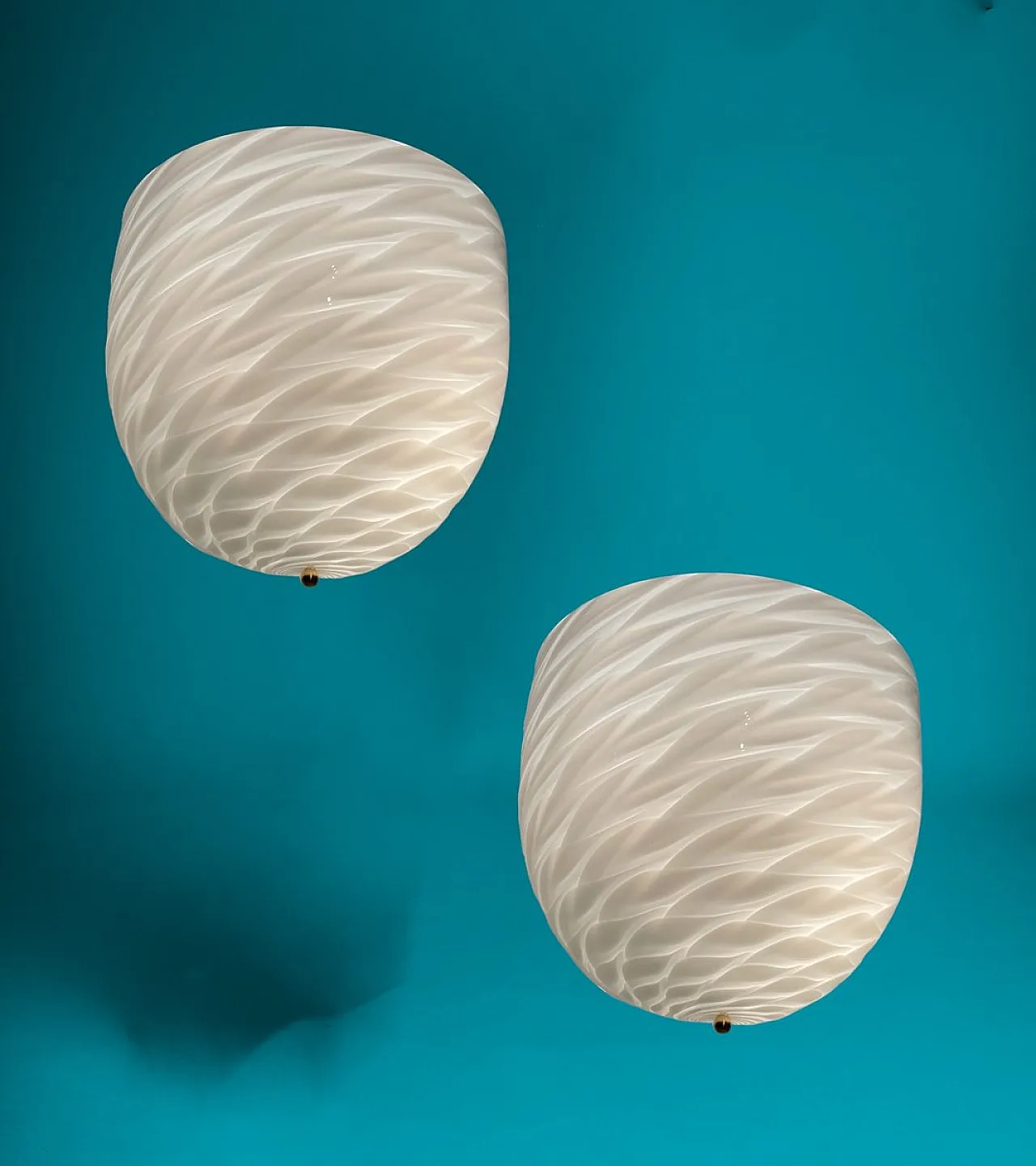 Pair of White Murano Glass Sconces by Diaz De Santillana, 1970s 2