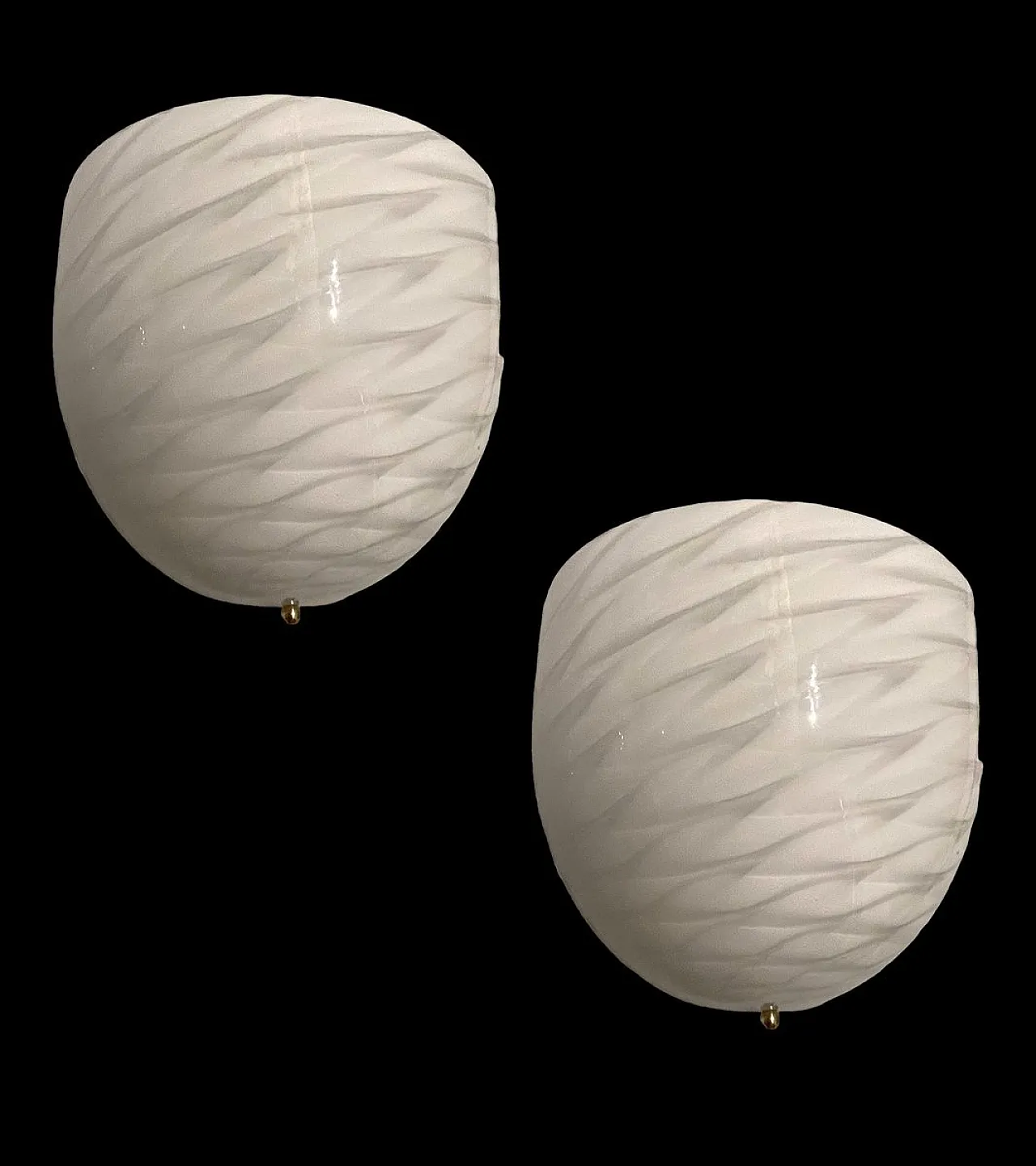 Pair of White Murano Glass Sconces by Diaz De Santillana, 1970s 4