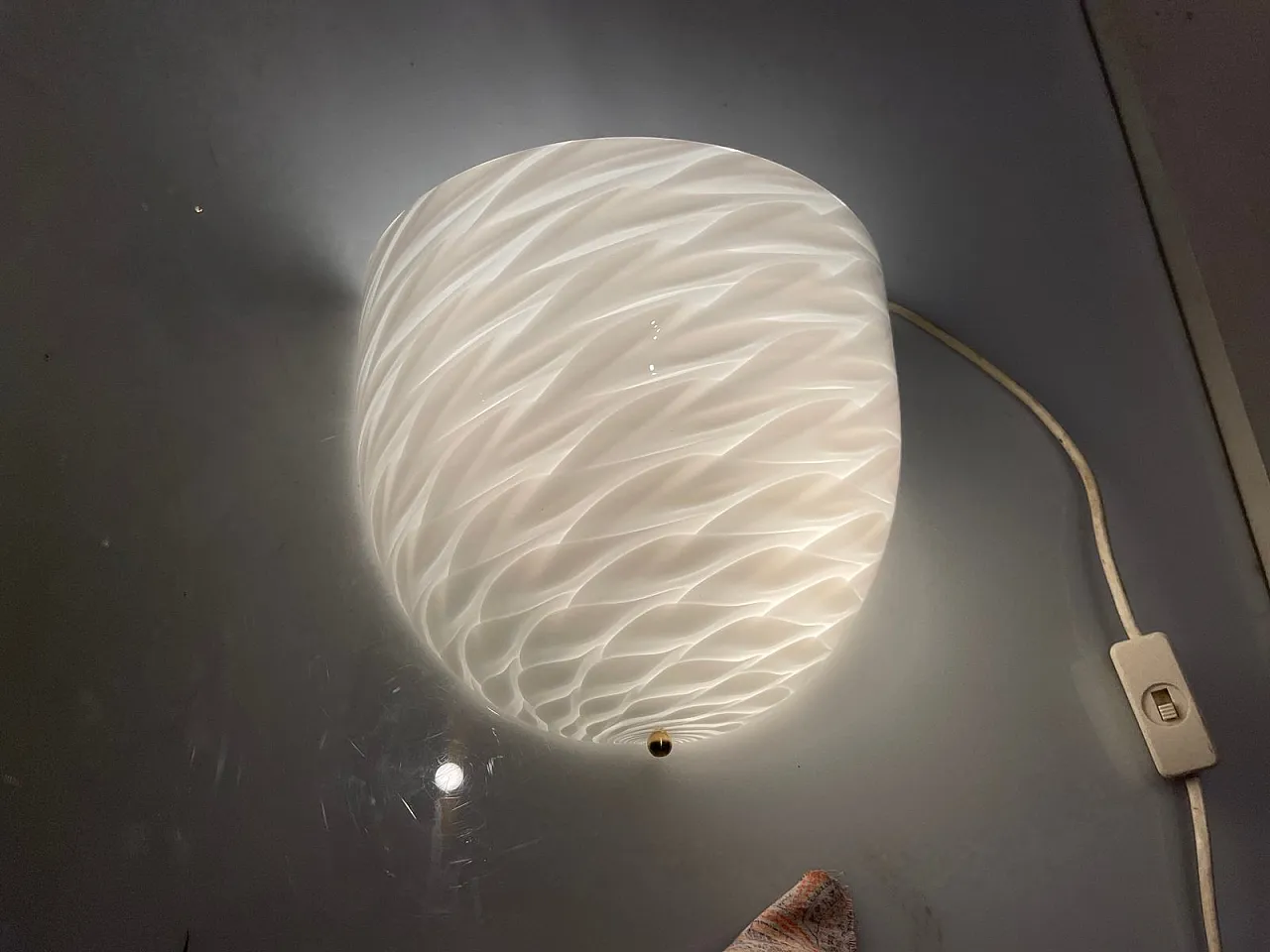 Pair of White Murano Glass Sconces by Diaz De Santillana, 1970s 8