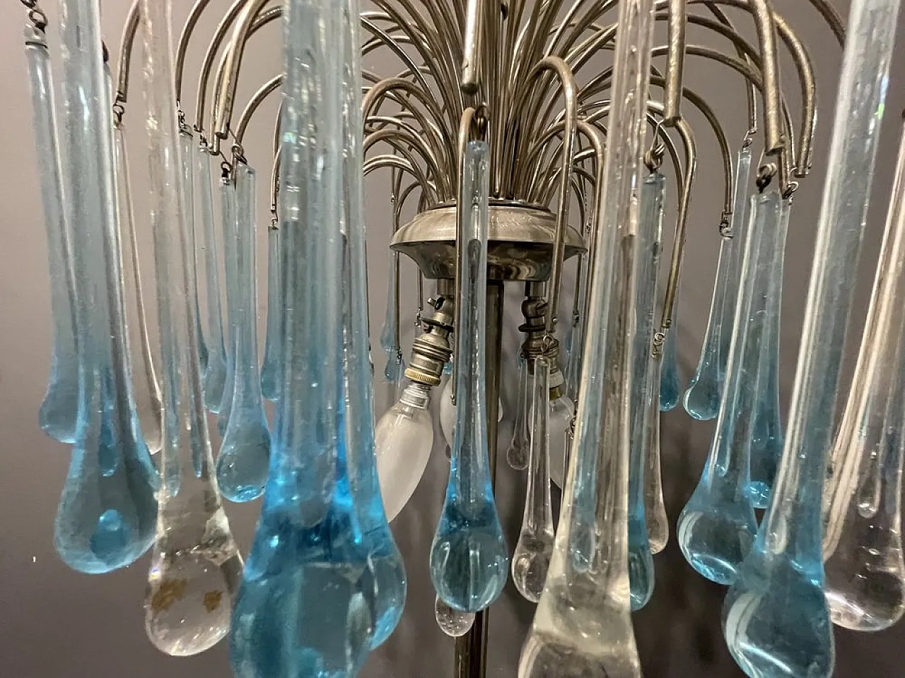 Waterfall floor lamp in Murano glass, 1960s 3