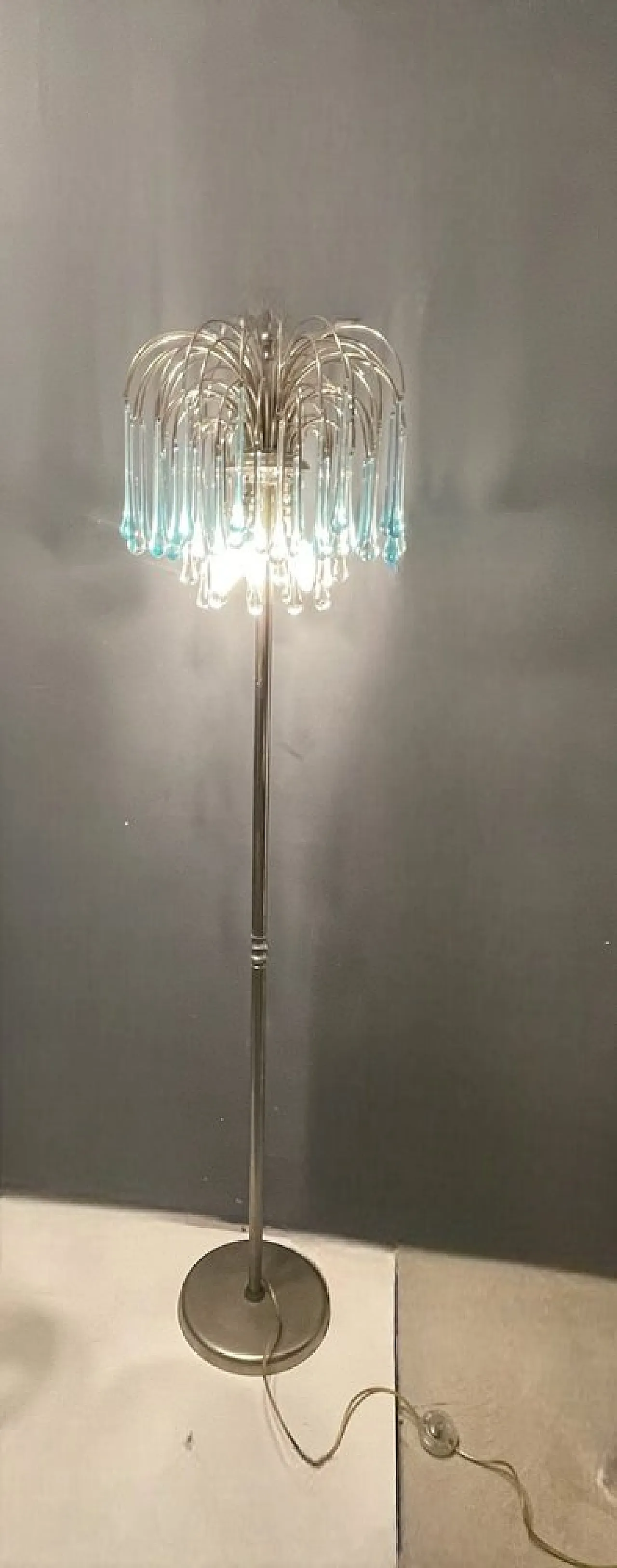 Waterfall floor lamp in Murano glass, 1960s 11