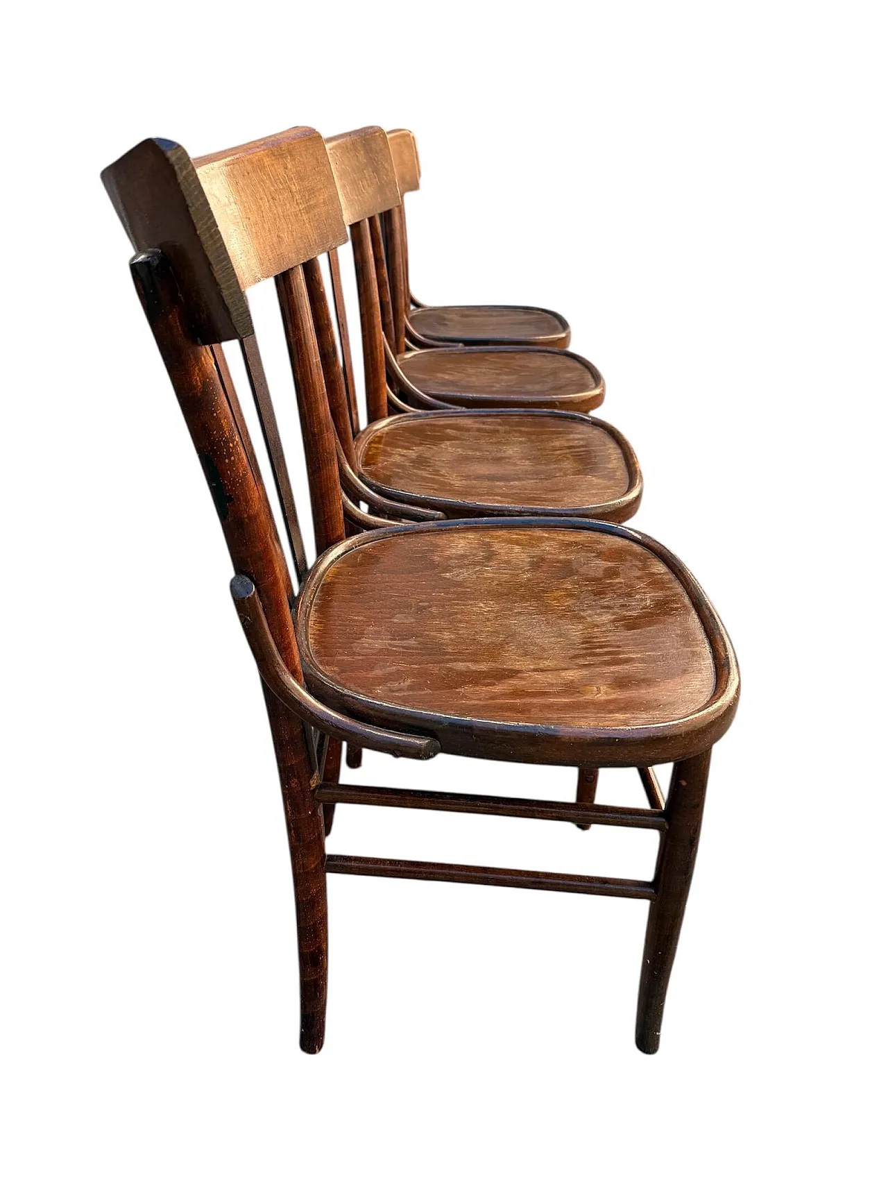 4 Thonet style wooden chairs, early 20th century 4