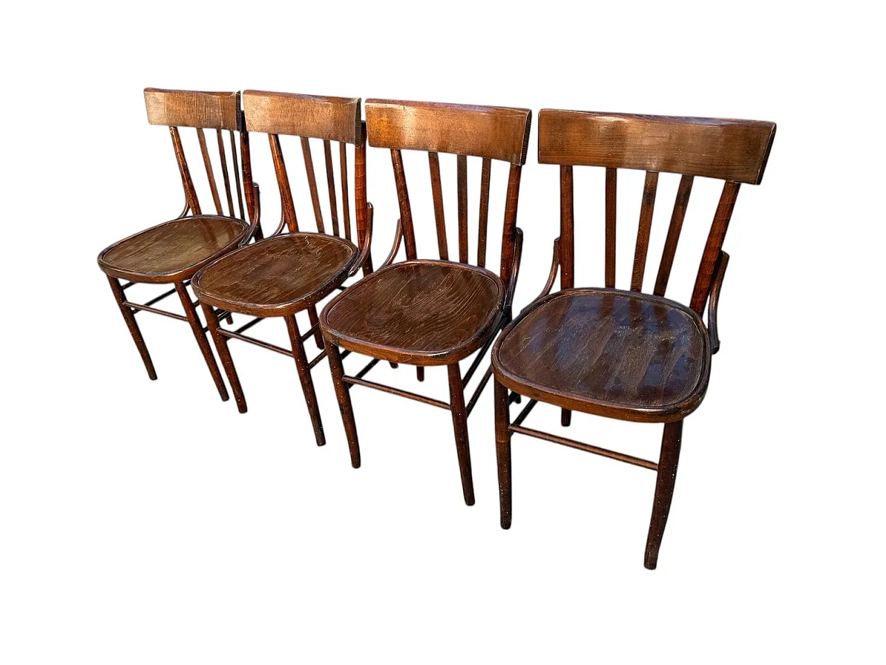 4 Thonet style wooden chairs, early 20th century 7