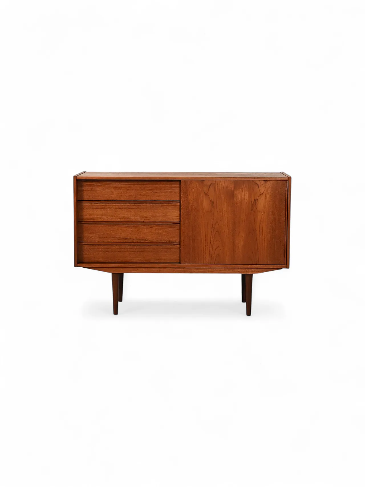 Credenza scandinava  con un'anta e cassetti, anni '60 9