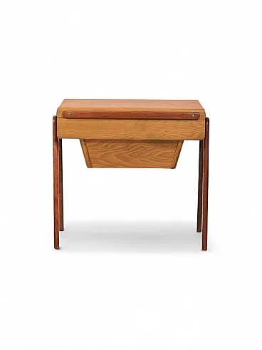 Tavolino portalana scandinavo in teak e rovere