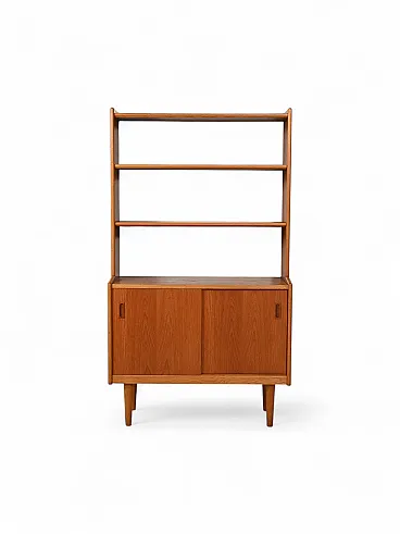 Scandinavian teak bookcase with storage compartment, 1960s