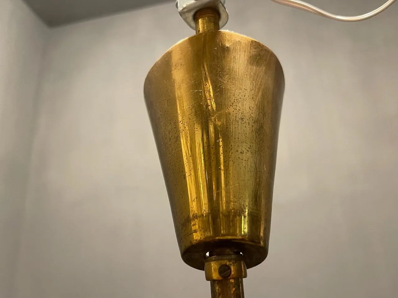 Brass chandelier from Stilnovo, 1950s 6