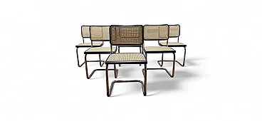 6 Cesca B32 chairs, lacquered in black MDF, 1980s