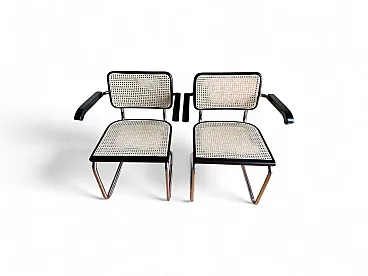 Pair of Cesca B64 black lacquered chairs by MDF, 1980s
