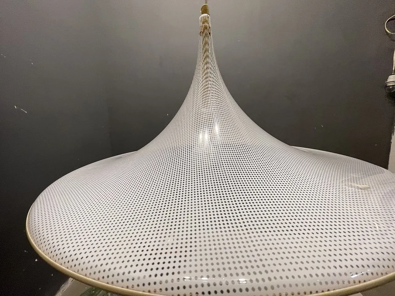 Mid-Century Reticello pendant lamp in plastic, 1960s 6