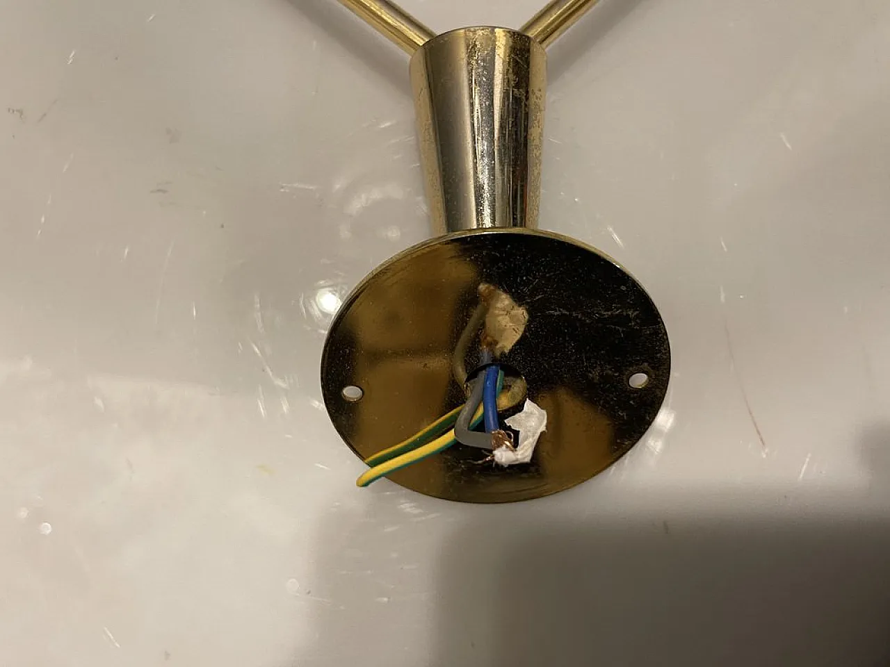 3 Brass and glass wall lights, 1990s 5