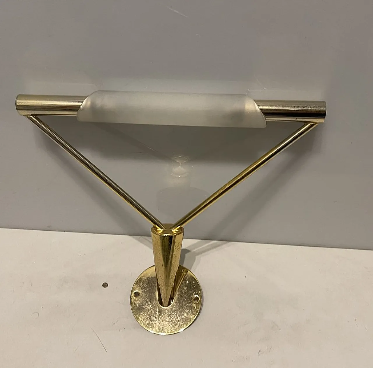 3 Brass and glass wall lights, 1990s 6