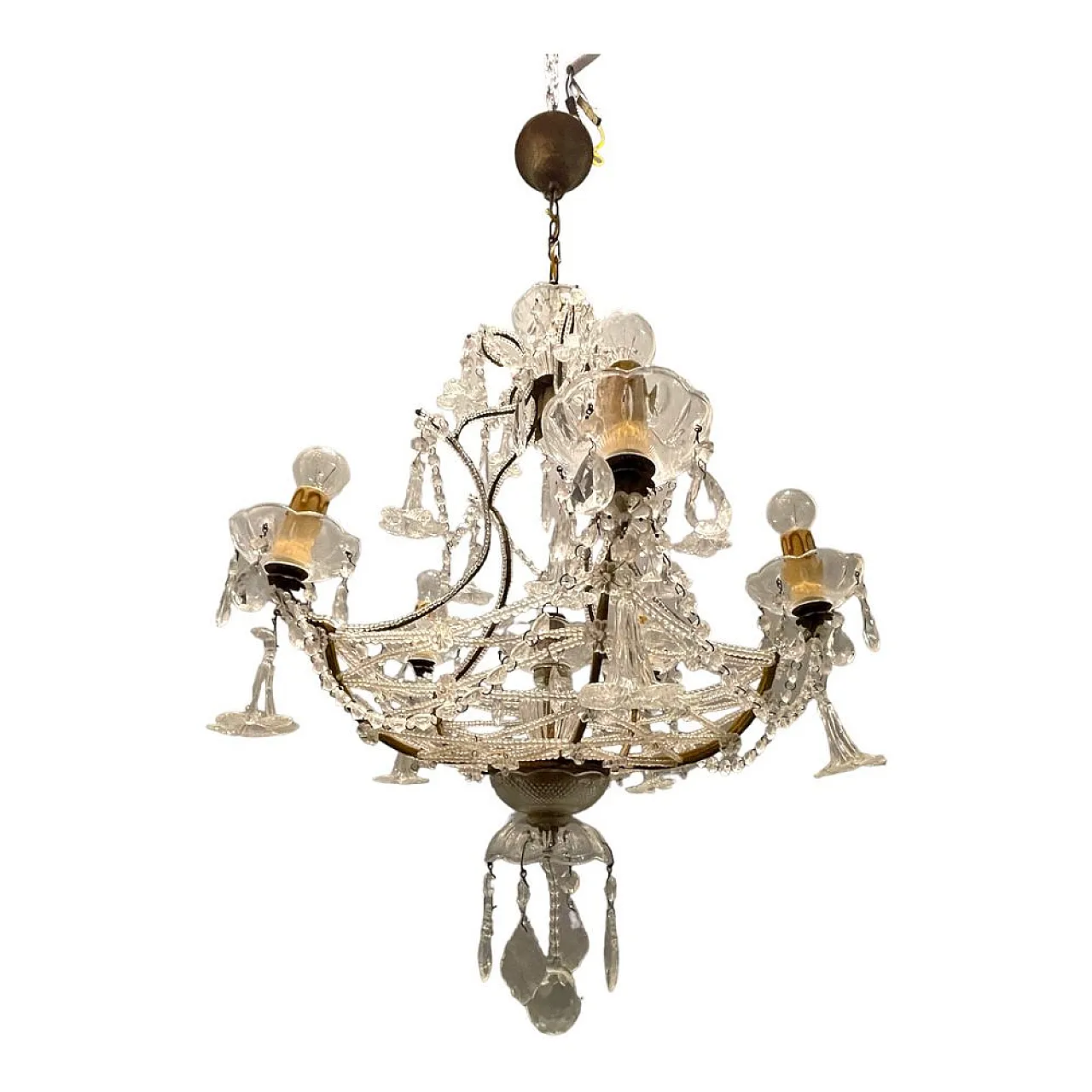 Murano crystal chandelier, 1950s 1