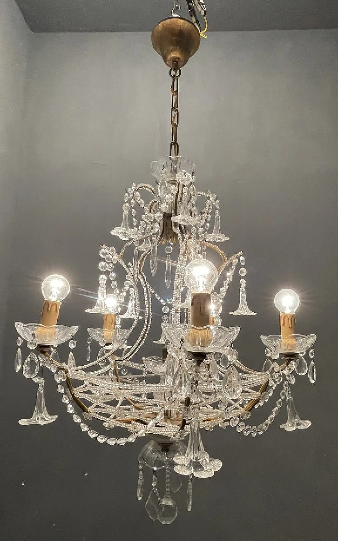 Murano crystal chandelier, 1950s 8