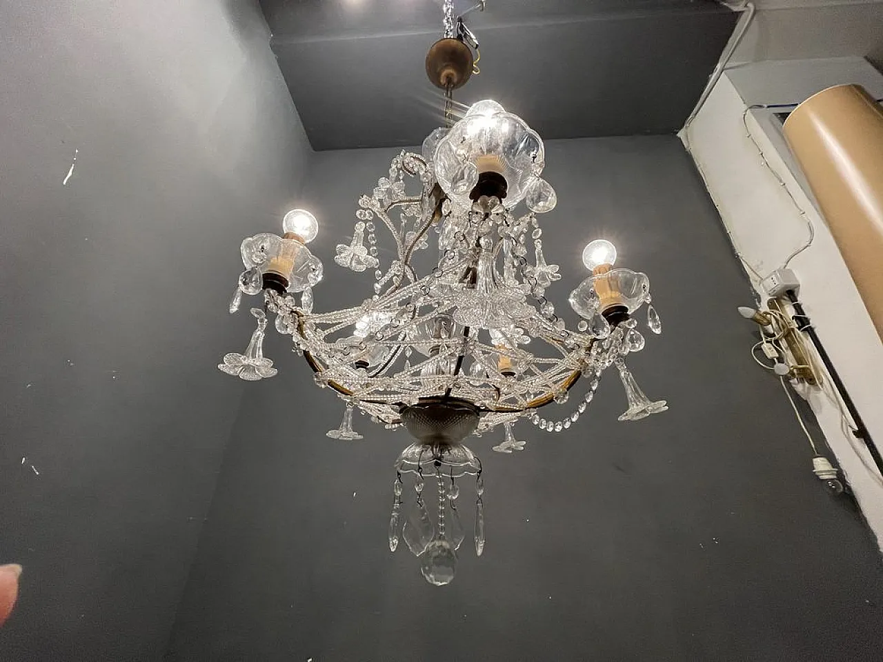 Murano crystal chandelier, 1950s 9