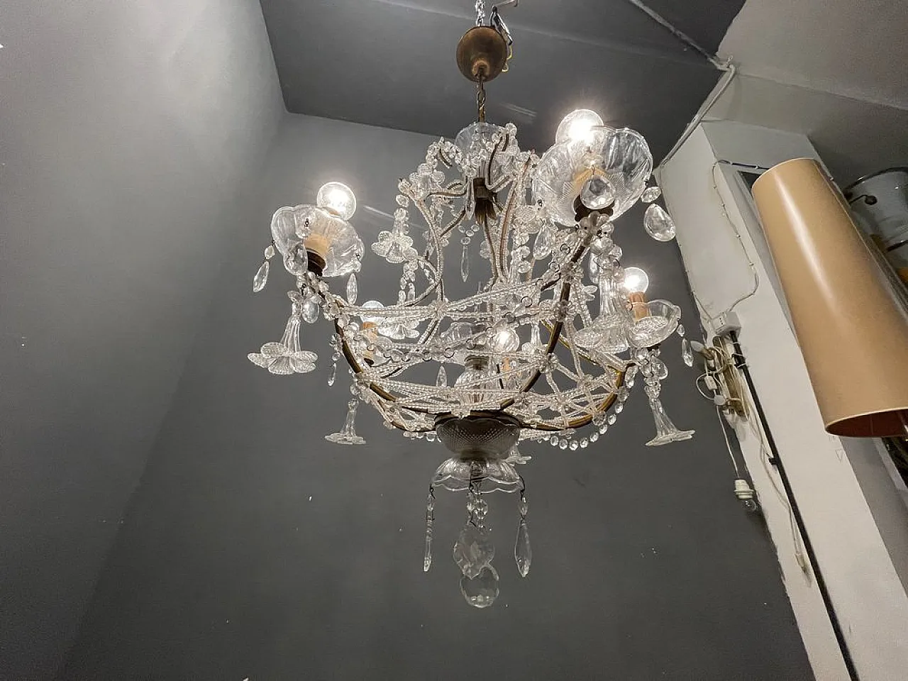 Murano crystal chandelier, 1950s 10