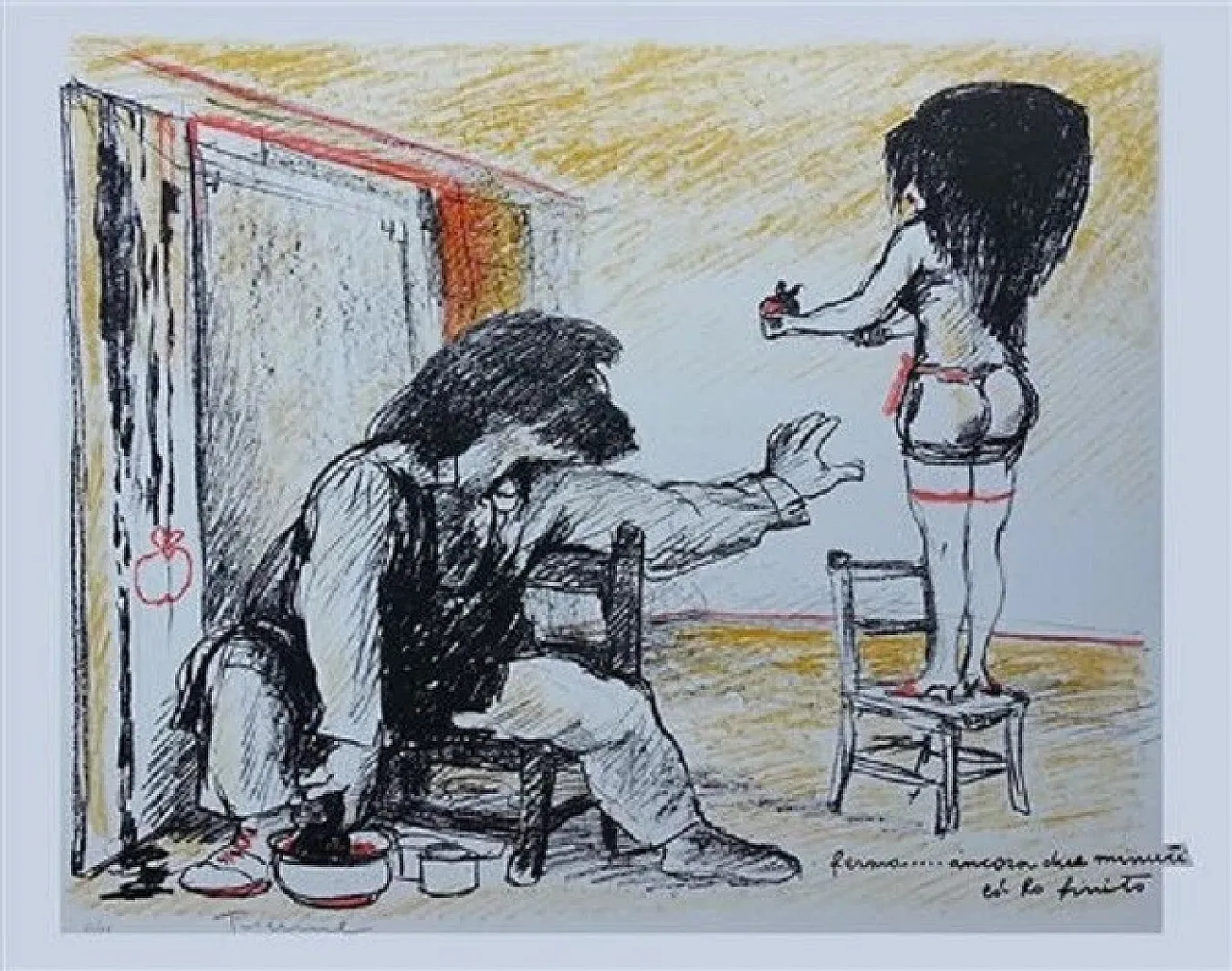 Salvatore Fiume, lithograph no. 88/99 on paper, 1990s 1