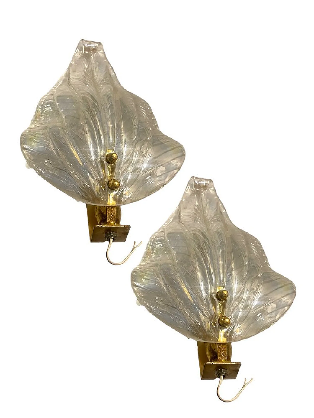 Pair of Murano glass wall lights, 1970s 1