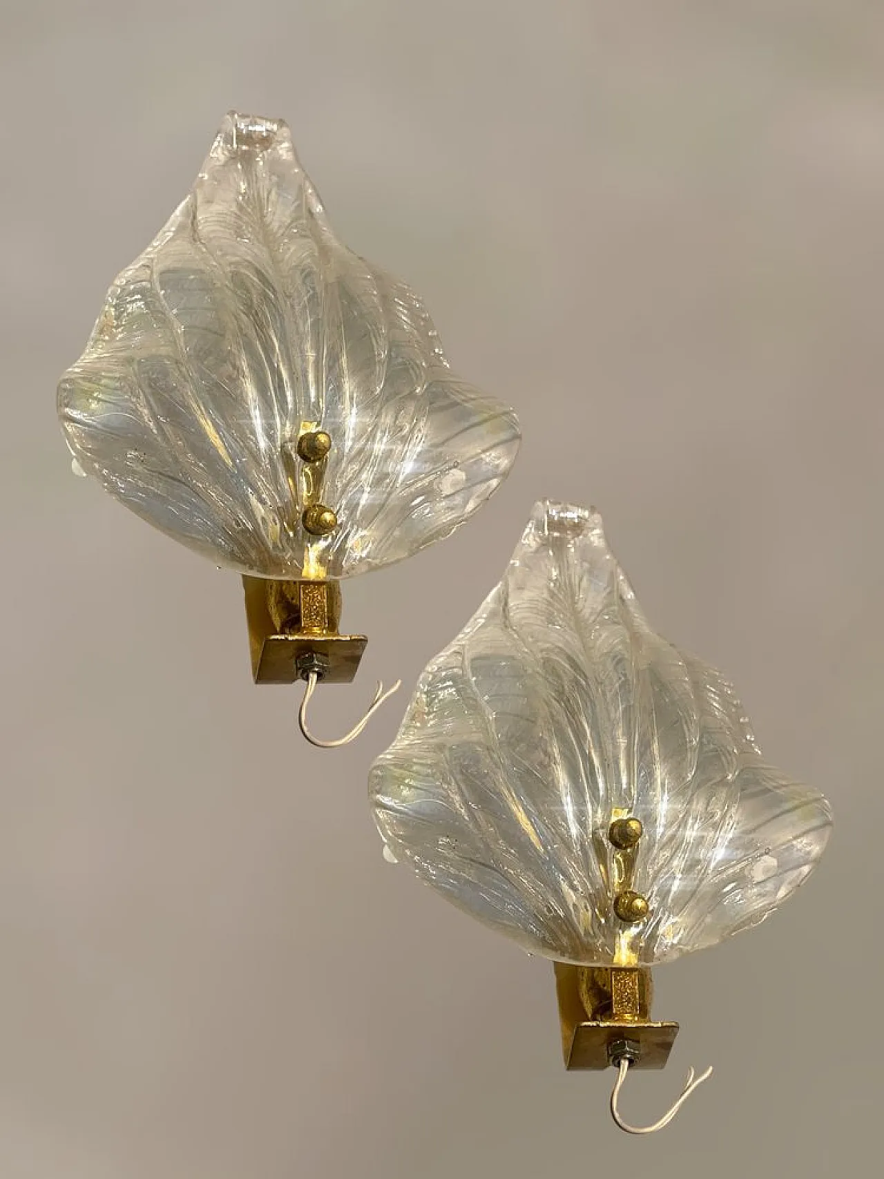 Pair of Murano glass wall lights, 1970s 7