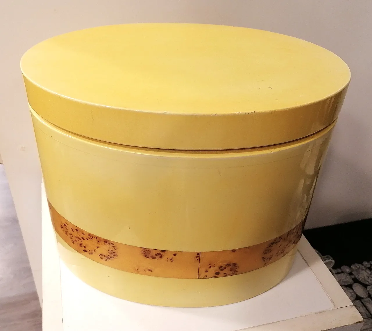 Ice bucket in lacquered wood and briar by Tommaso Barbi, 1970s 2