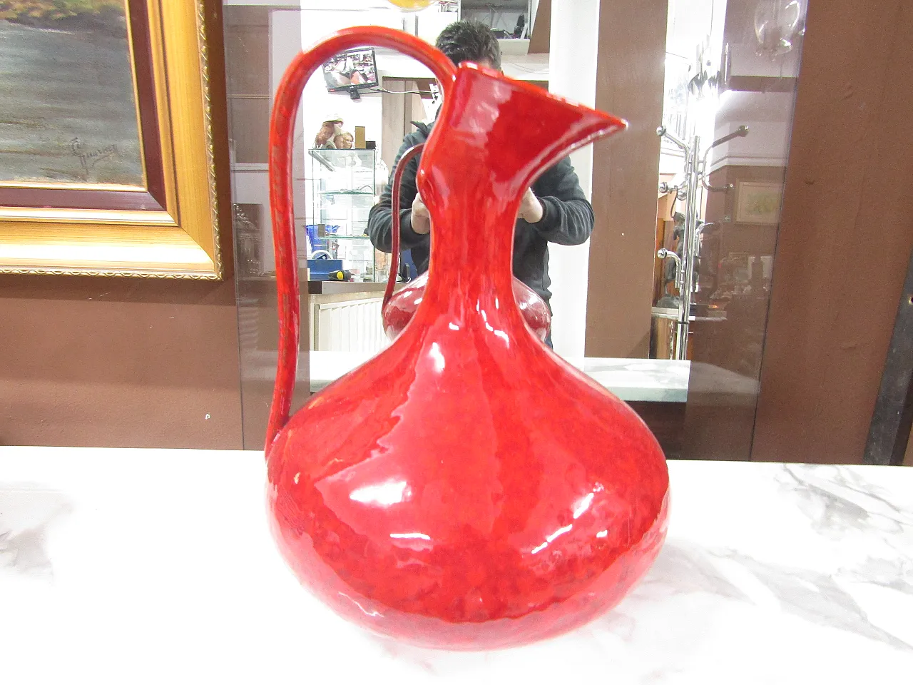Vaso rosso in ceramica, 1970 1