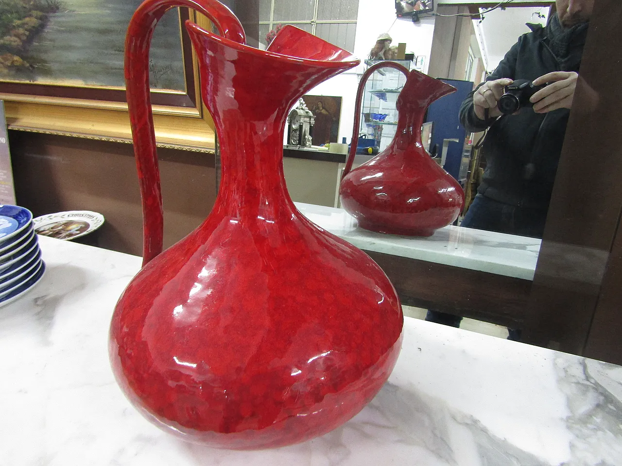Vaso rosso in ceramica, 1970 3